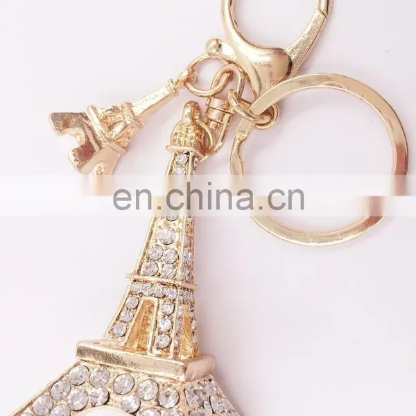 Metal Crystal Iron Tower Keychain Handbag Decoration Fashionable Delicate Gift photo-5