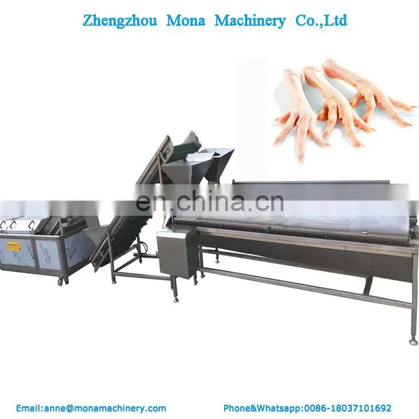 Automatic Chicken Feet Processing Line / Chicken Feet Peeling Machine in Russia photo-3