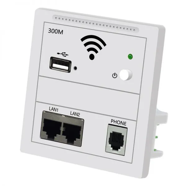 300Mbps 86 Panel in Wall Wireless AP Router PoE 220v WiFi Access Point In-wall AP Wireless Wifi Router/repeater Color White