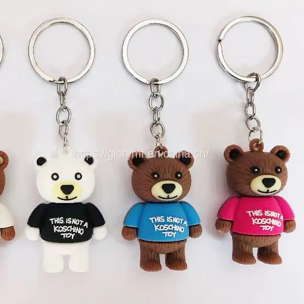 Plastc Animal Key Chain /3cm Colorful Plastic Key Ring Gift photo-3