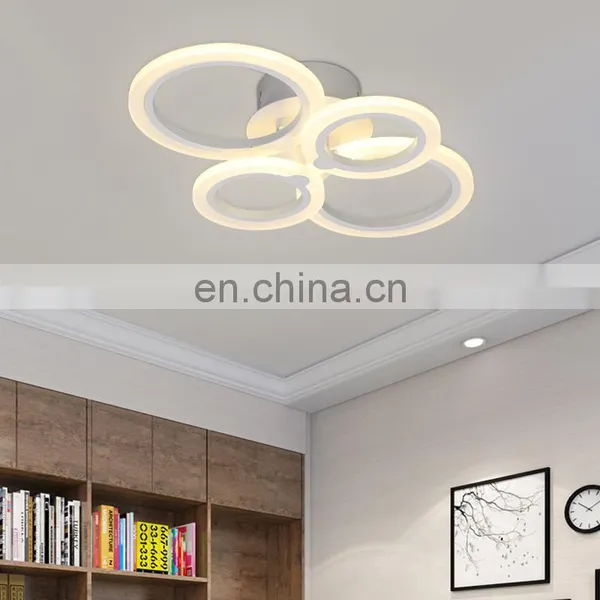 Creative Simple Ring Acrylic Led Ceiling Light for Bedroom Living Room Lamp photo-5