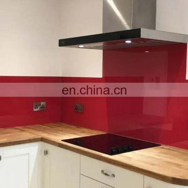 5mm 6mm Colorful Toughened Glass / Tempered Glass Wall Panels for Kitchen Splashback photo-5