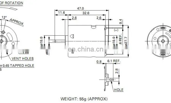 RS-360SA-11520 18960rpm 365 20V Refrigerator dc Motor With Plastic for Hair Dryer and Fan and Mini Vacuum Cleaner photo-5