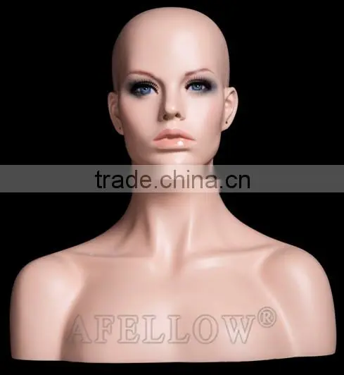 Women Head Mannequin Fiberglass Female Cheap Head Mannequin H1 photo-3