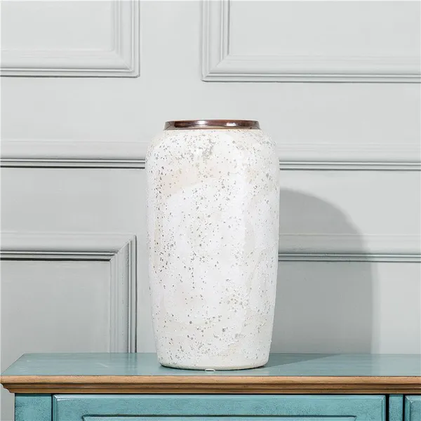 Wave White Bubble American Village Style Jingdezhen Ceramic Vase For Home Soft Decoration photo-3