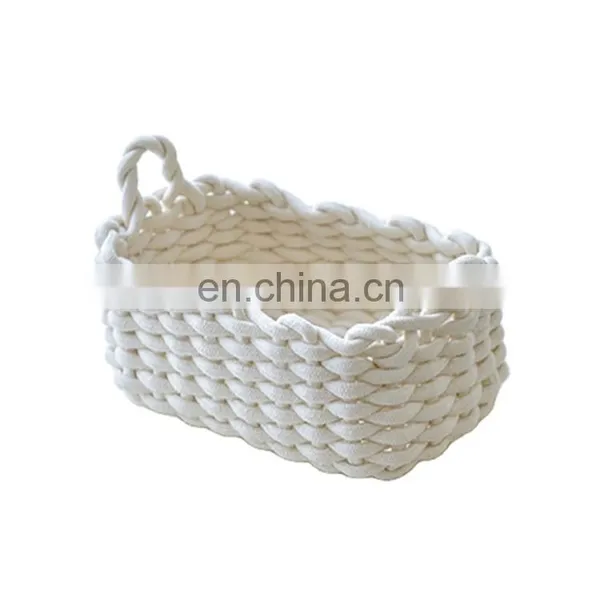 Top Selling Cotton Rope Basket Wholesale 100% Handmade Customized Natural Sundries Storage Basket