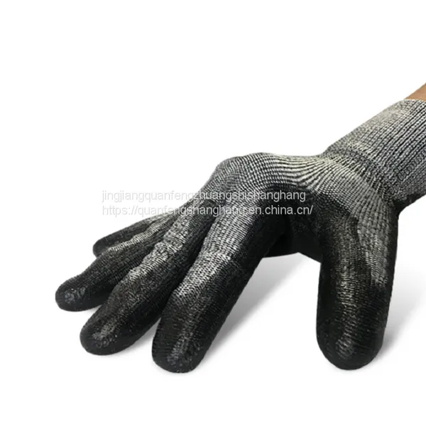 Anti Slip Hppe Cut Resistance Pu Coated Gloves photo-2
