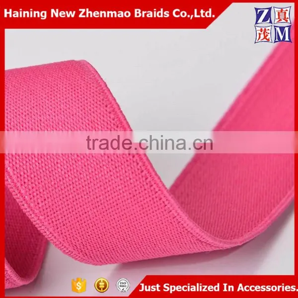 China Wholesale Woven 3cm Pink Color Elastic Webbing photo-5