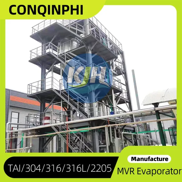 PLC Controlled Counterflow MVR Evaporator 220V 3-Phase with IP65 Protection and 1000 kg/h Output