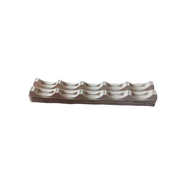 Roll Cradle for Film and Tarpaulin Roll Transport With Paper Pulp Molded Edge Guard to Prevent Rolling Damage