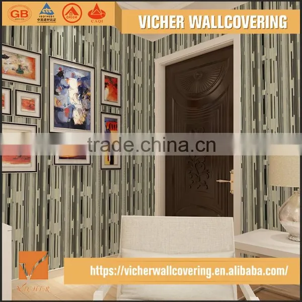 Classic Stripe Style Style PVC Material Top Quality Latest Design Modern Decorative Wallpaper
