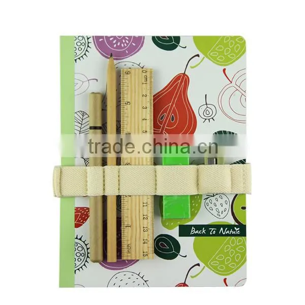 New Eco A5 Elastic Band Notebook Set With Stationery photo-2