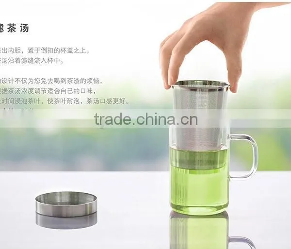 SAMADOYO Glass Teacups/ Mugs With Stainless Steel Infusion With Lid Tea Makers on Christmas Promotion