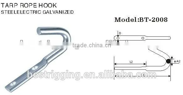 New China Products For Sale Zinc Plated Tarp Tow Rope Hook Galvanized photo-2