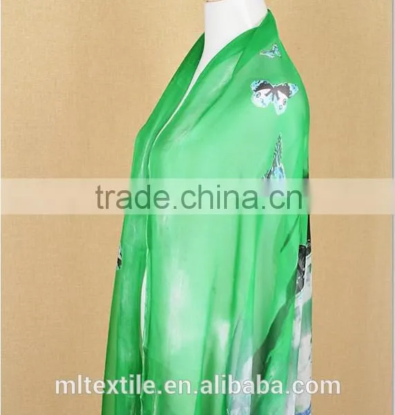 Indian Printed Silk Chiffon Fabric Textile photo-2