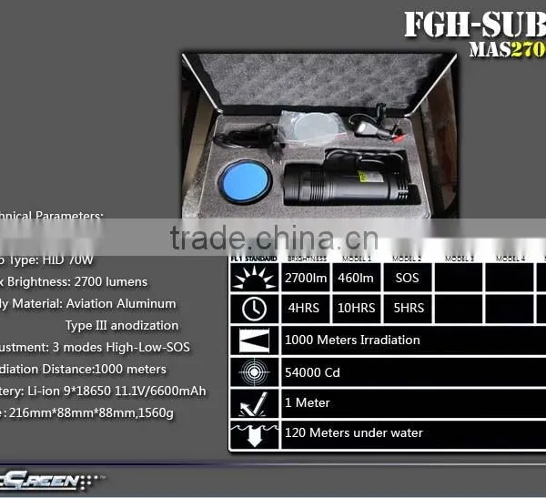 HID Handhold Rechargeable Diving Light Torch photo-3