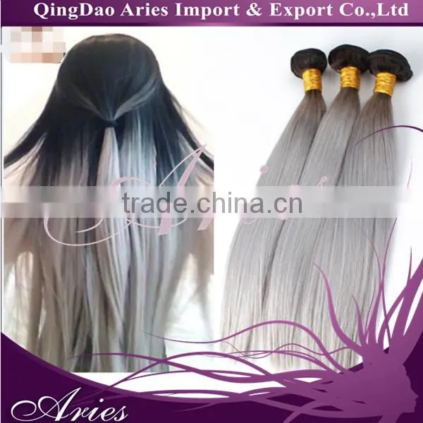 Tangle Free Shedding Free Hair Extensions Grey Remy Human Hair Weaving photo-5