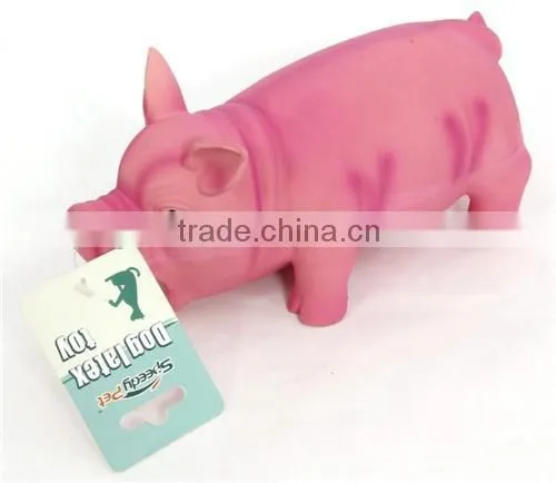 Colored Latex Pig With Real Sound Dog Toy Display Pink Pig Dog Toy photo-4