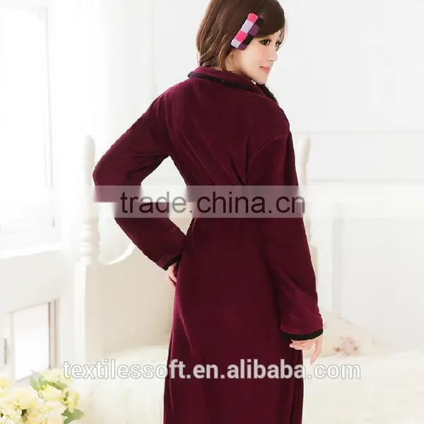 Factory Wholesale Luaury Cotton Sexy Women Bathrobe photo-3