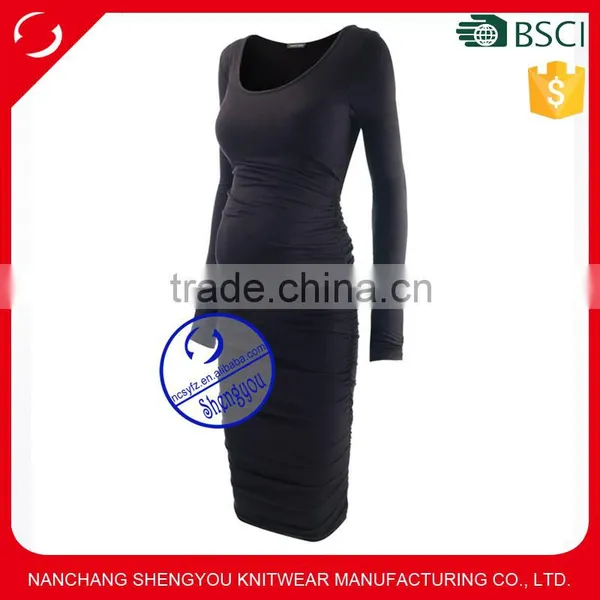 Custom Long Sleeve Maternity Wear Pregant Women Dresses