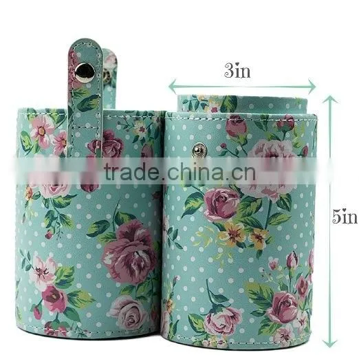 Individual Cup Holder Storage Case Vintage Cosmetic Bag For Makeup Brushes Kit photo-2