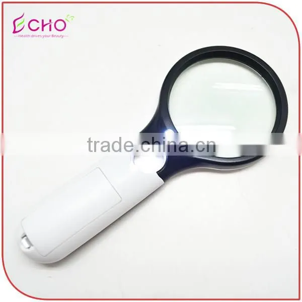 Handheld White-Black Magnifier Loupe With 3 LED Light Quality Choice photo-2