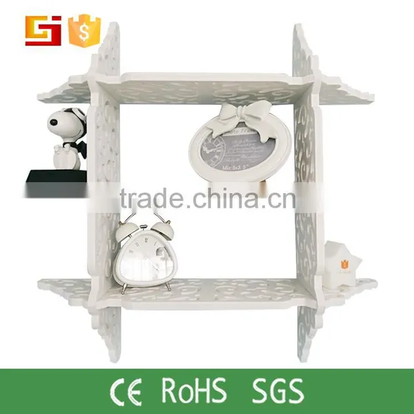 Modern Curved Wall Hanging Shelf Wooden Wall Cube Shelf