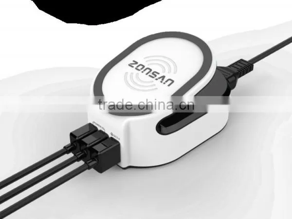 Amazon Hot Selling 3 in 1 Mutifunctional QC 2.0 USB Charger Qi Wireless Charger photo-2
