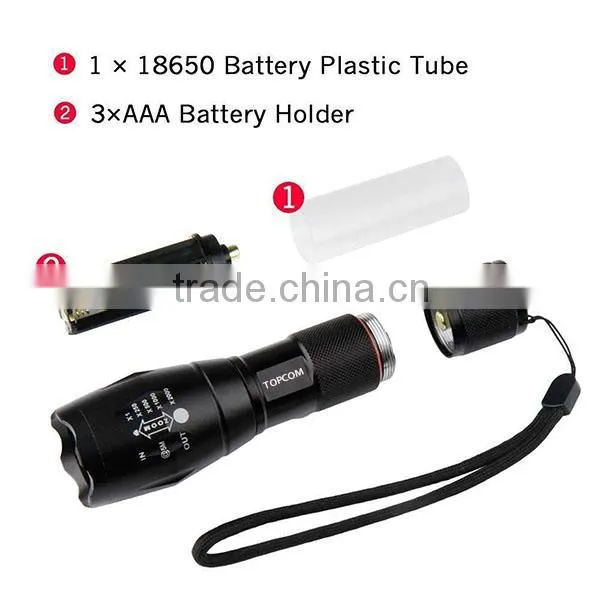 E17 XM-L T6 2000 Lumen Zoomable and Waterproof LED Flashlight Quality Choice photo-5
