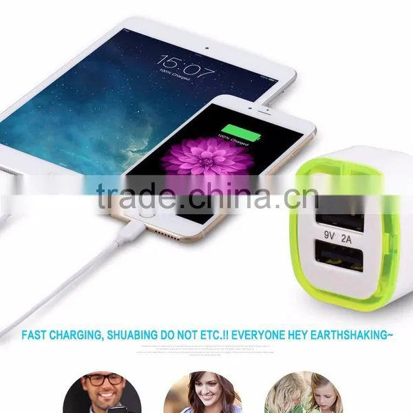 Quick Charge QC 2.0 18W Dual USB Port Car Charger for Mobile Phones