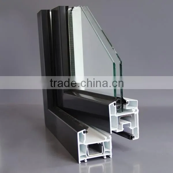 Horizontal Opening Pattern and Steel Frame Material Plastic Window and Door, Upvc Profile Window photo-2