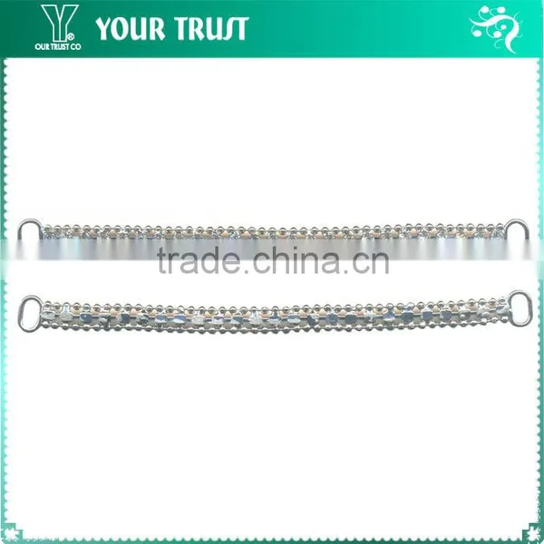 1.5MM 3MM Clear Cystal Rhinestone Flower Connector Rhodium Metal Belt Buckles photo-6