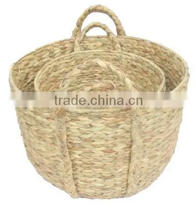 Water Hyacinth Storage Hamper Basket With Nice Handle photo-2