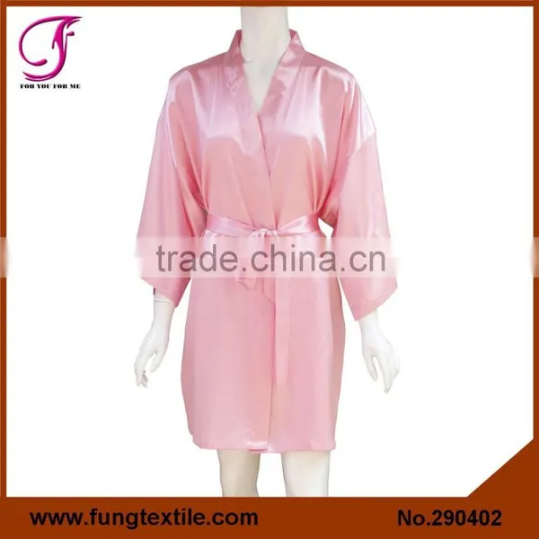 2904 Hot Sales Wedding Turquoise Short Satin Bride Robe photo-6
