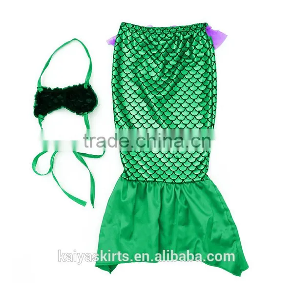 Green Scale Print Mermaid Tails for Girls photo-2