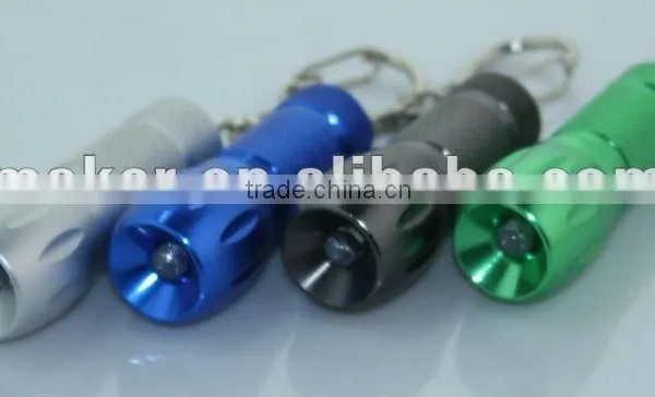 1 LED Mini Aluminum Flashlight With Keychain