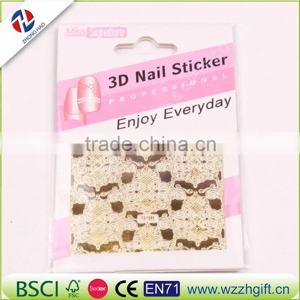 3d Nail Stickers Beauty Gold Design Brand Nail Art Charms Manicure Bronzing Decals Decorations Tools photo-3