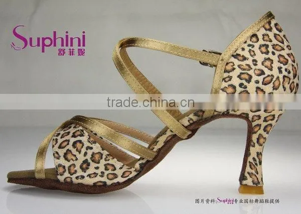 Suphini Leopard High Heel Latin Ballrom Salsa Dance Shoes photo-2