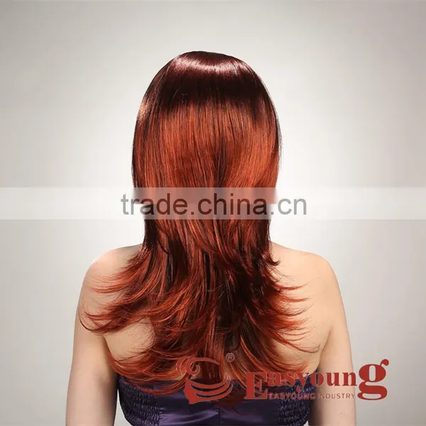 Japanese Fiber Red Hair Half Head Wigs. 3/4 Wigs Hairpieces photo-3