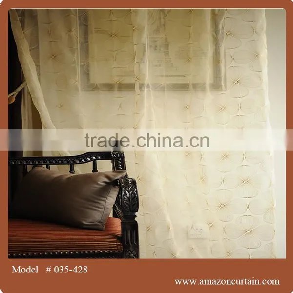 Hot Sale! Embroidered Organza Window Curtain Sheer photo-6
