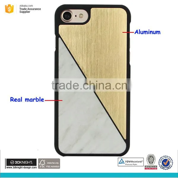 Real Marble Aluminum and pc Hard Phone Case for Iphone 7 Case photo-2