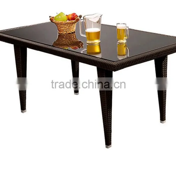2017 Trade Assurance Hot Sale Hideaway pe Rattan Handmade Simple Garden Line Table Set Designs photo-2