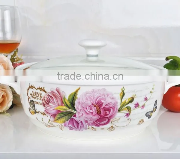 10" Ceramic Pot Suitable for Microwave Oven With Glass Lid photo-4