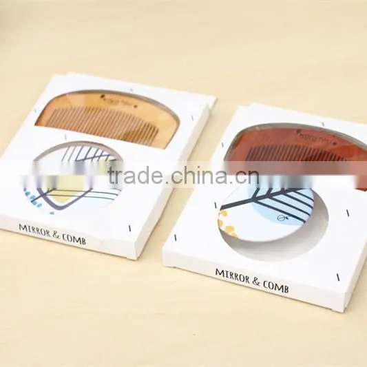 Student Life Supplies Wholesale Strange Tree Mirror Comb Wooden Comb Mirror ML-HZ2399 Tinplate Package photo-2