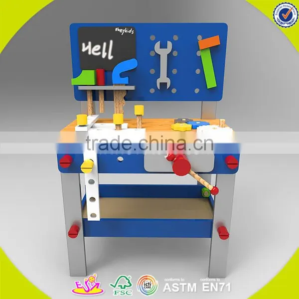 2017 Wholesale Kids Wooden Toy Workbench New Design Baby Wooden Toy Workbench Cheap Children Wooden Toy Workbench W03D076A photo-2