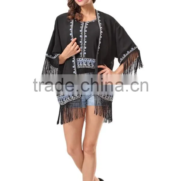 New Fashion Embroidery Fringe Woman Kimono photo-2