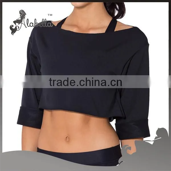Black Flash Dance Crop Tops photo-3