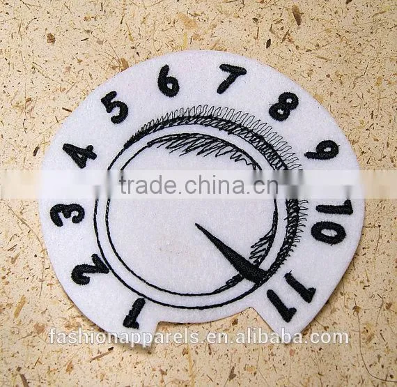 Custom High Quality Embroidered Personality Clock Patch for Clothes Embroidery Patch Made in China Choose Size/color photo-2