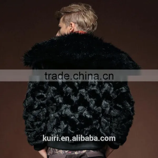 2015 Hot Sales Type Winter Man Luxurious Mink Fur Overcoat With Fox Fur Collar Man Short Turn-down Collar Jackets photo-6