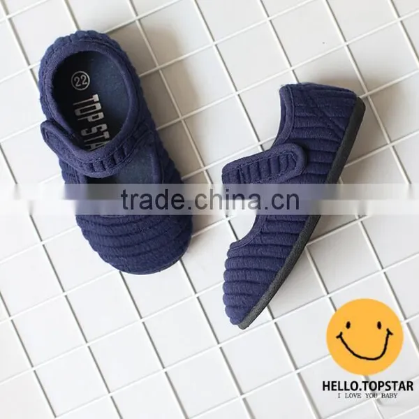 Canvas Fabric Girl Shoes, Magic Hook and Loop Kids Shoes photo-3